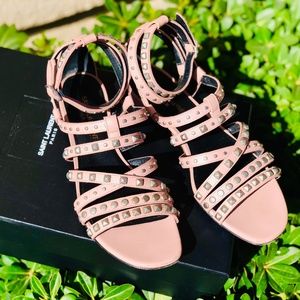 Saint Laurent Pink Flats Sandals, size 7.5